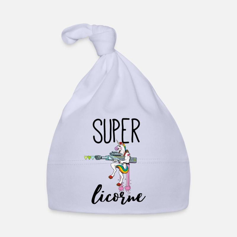 super licorne - Bonnet bio Bébé - ciel