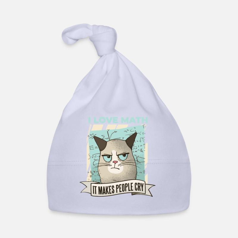 Maths Amour Pleurer Mathe mathématicien Amour du chat - Bonnet bio Bébé - ciel