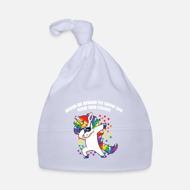 Lesben Motiv mit Spruch lesbisch CSD Regenbogen Baby Bio-Mütze