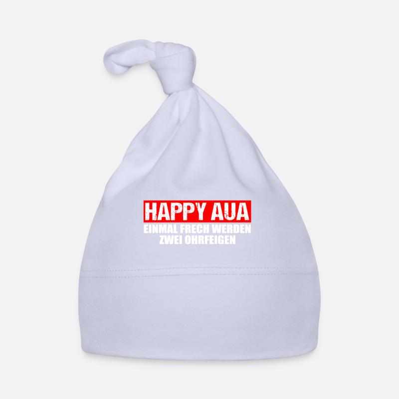 Happy Aua einmal frech werden zwei Ohrfeigen Baby Bio-Mütze