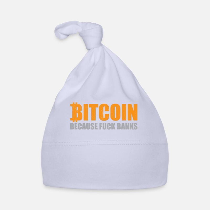 Bitcoin Over Banks - Bonnet bio Bébé - ciel