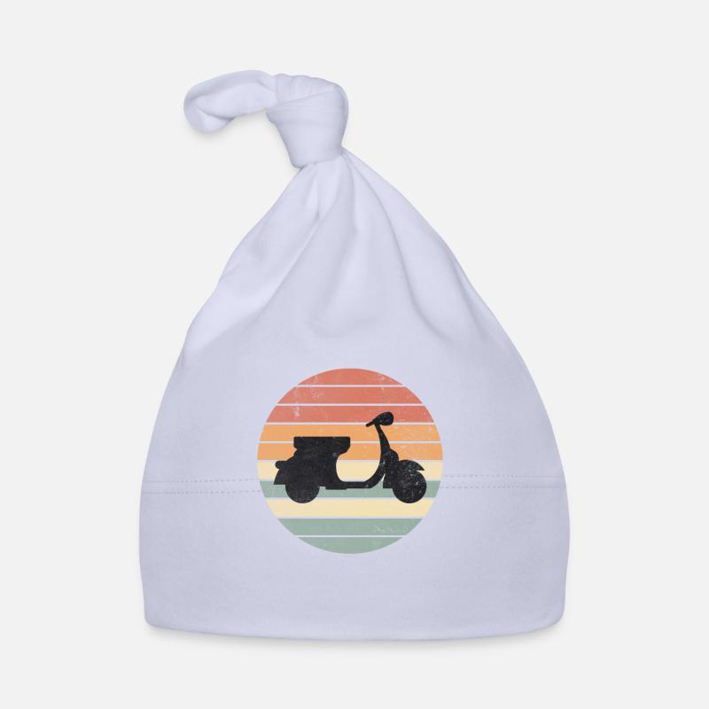 Roller Motorroller Rollerfahrer Sunset Vintage Baby Bio-Mütze