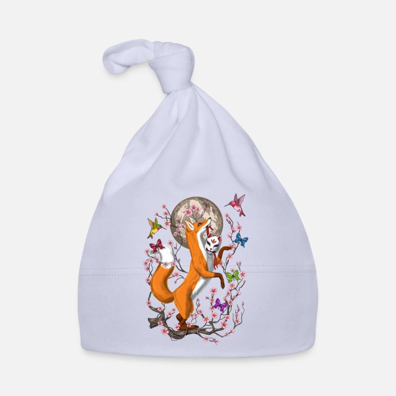 Fuchs Kirschblüte - Baby Bio-Mütze - Sky