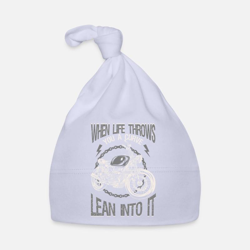 Life Throws Curve Lean Into It Motorräder Biker Baby Bio-Mütze