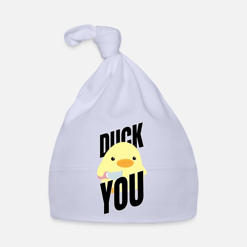 Duck you Ente Mit Messer Duck with Knife Meme Fun Baby Bio-Mütze