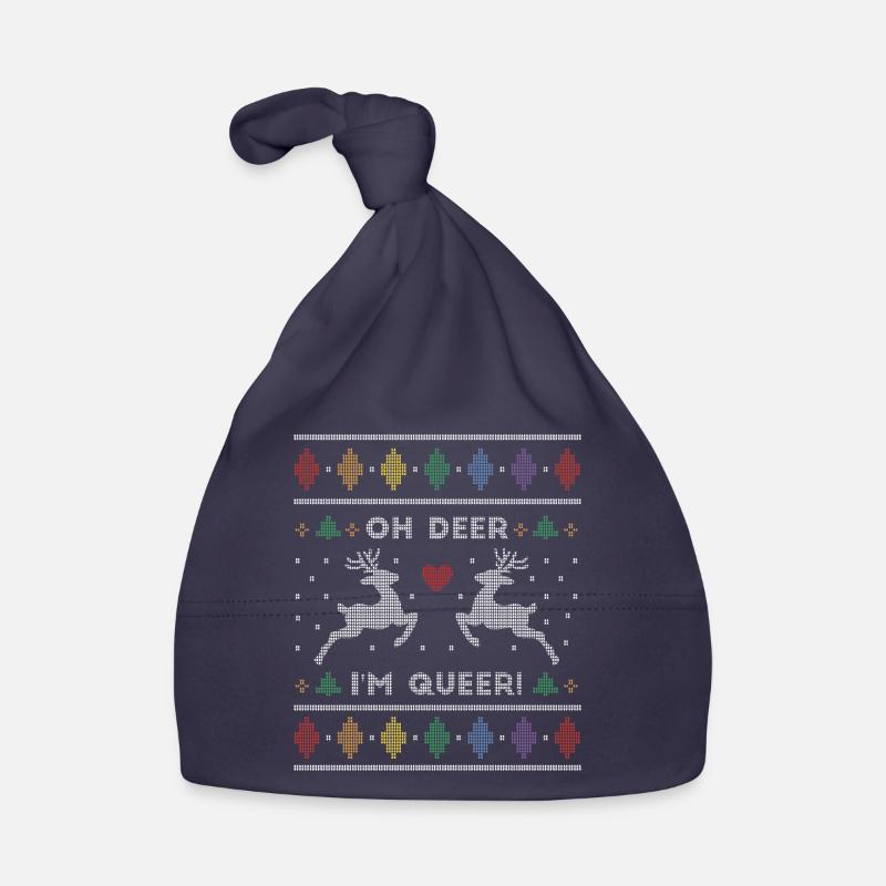 Oh Deer je suis Queer Drôle Moche Pull de Noël Laid Bonnet bio Bébé