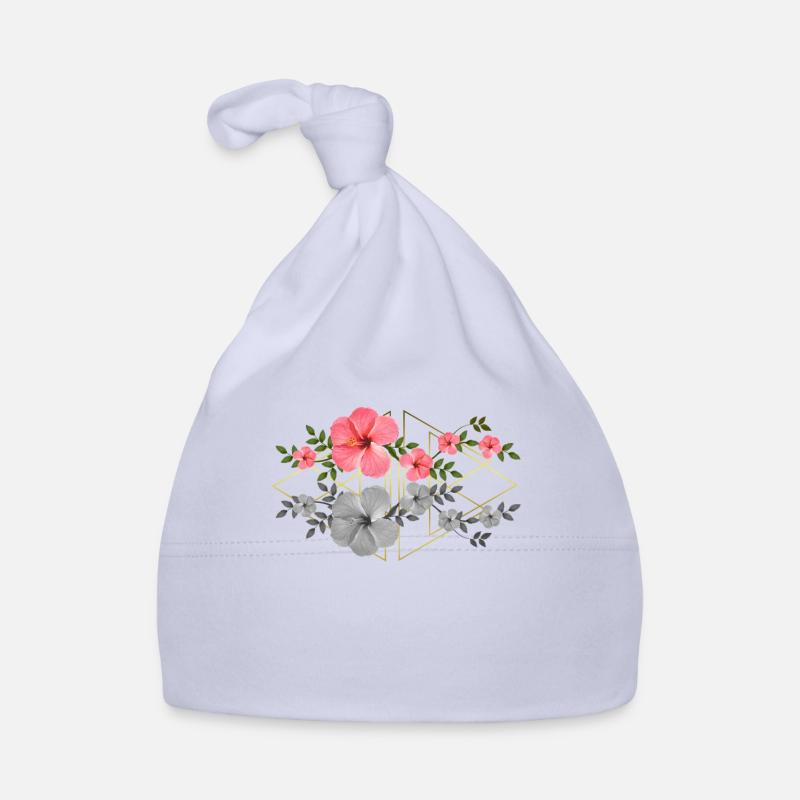 Hibiscus avec graphiques - fleur tropicale - Afrique Bonnet bio Bébé