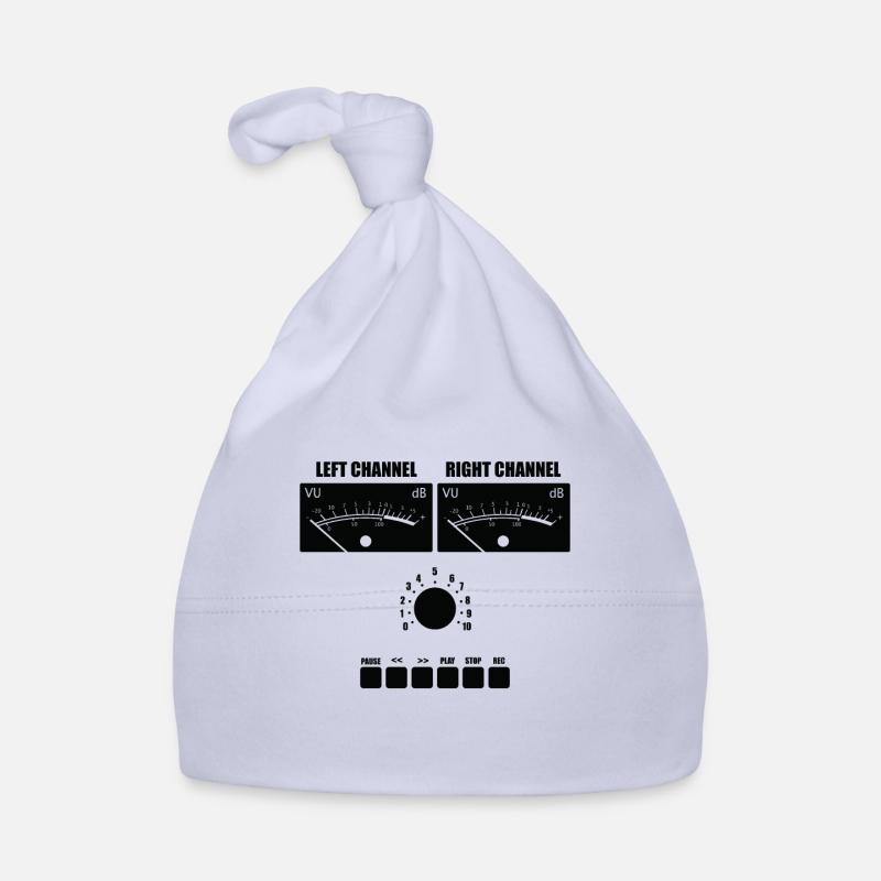 VU Meter Cassettes Tape Face - Bonnet bio Bébé - ciel