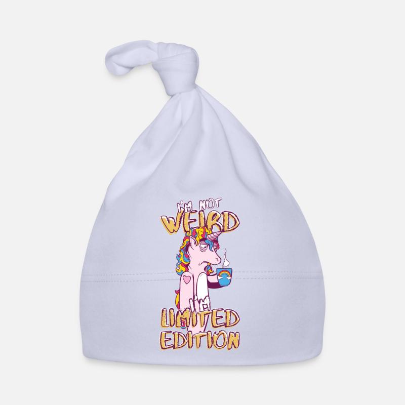 Cartoon Einhorn mit Kaffeetasse - Limited Edition Baby Bio-Mütze