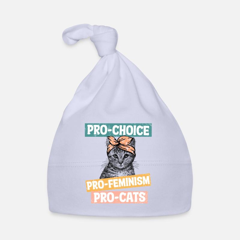 pro choix pro féminisme pro chats - Bonnet bio Bébé - ciel