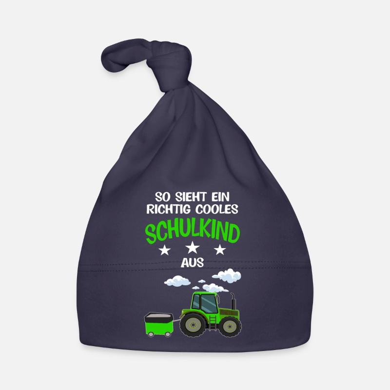 Schulkind Traktor Erstklässler Geschenk Baby Bio-Mütze