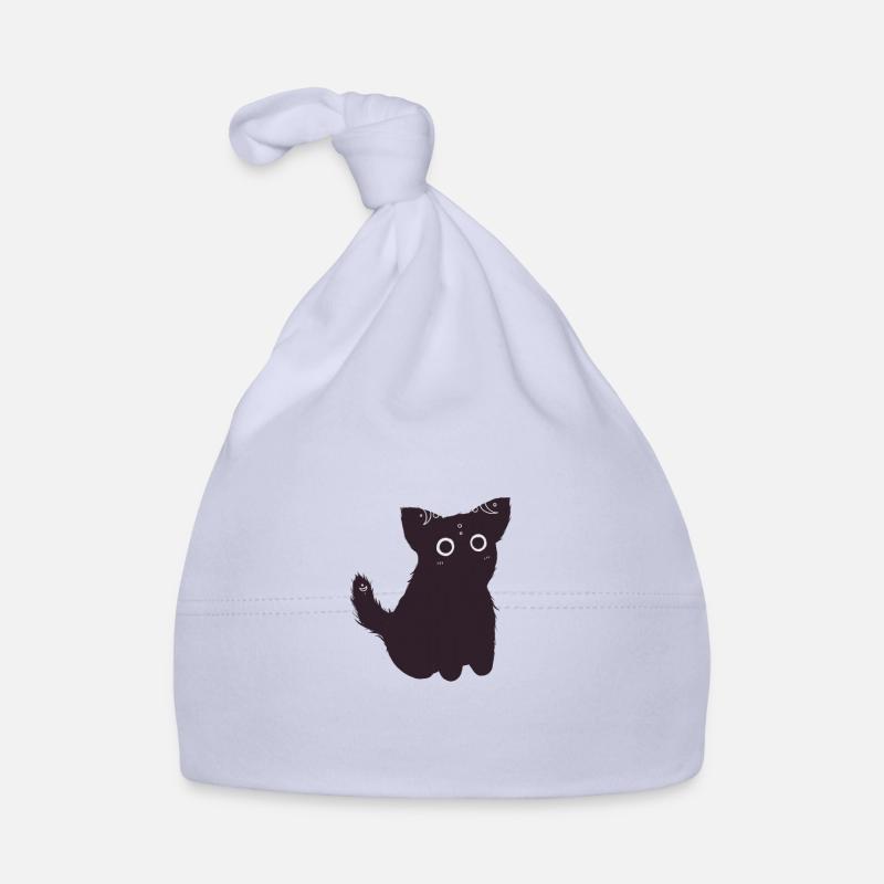 Chat noir mignon Bonnet bio Bébé
