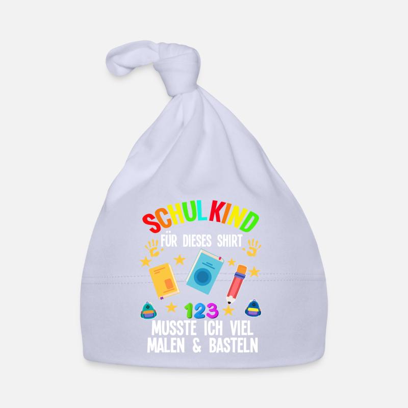 Schulkind Einschulung Schulbeginn Geschenk - Baby Bio-Mütze - Sky