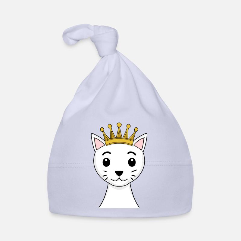 Katze mit Krone - Türkisch Angora mit Krone Baby Bio-Mütze