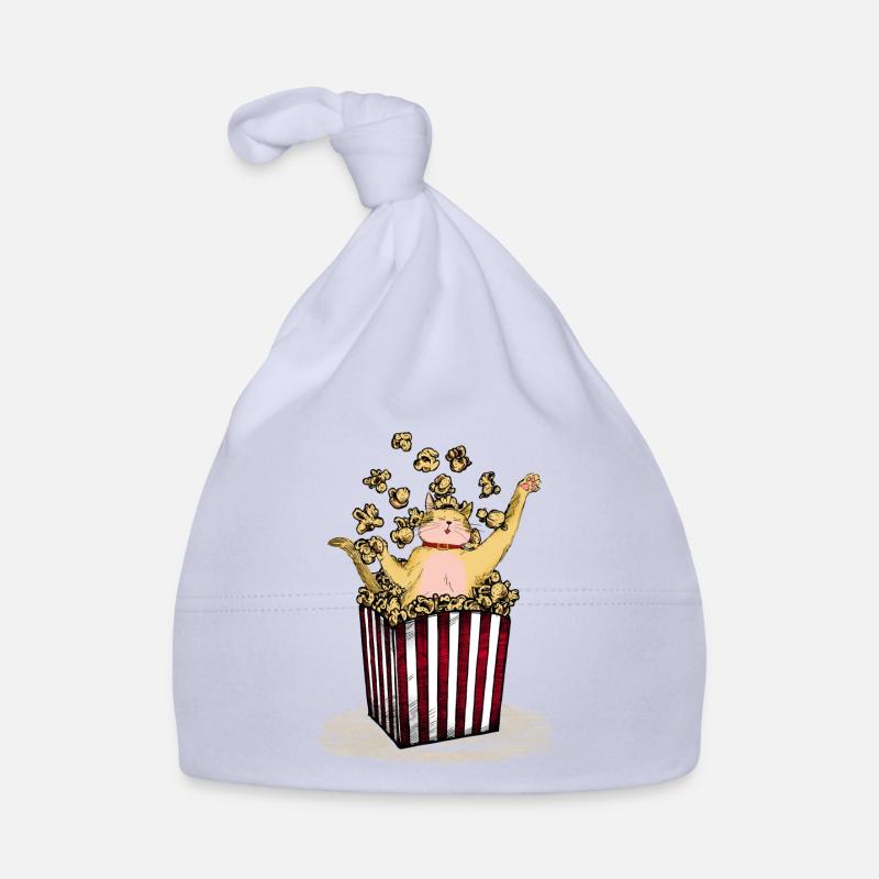 Chat baigne dans pop-corn chat fun design mastic pour enfants Bonnet bio Bébé