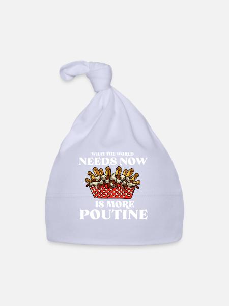 Kanadische Poutine Pommes Frites Mittagessen - Baby Bio-Mütze - Sky - Vorne