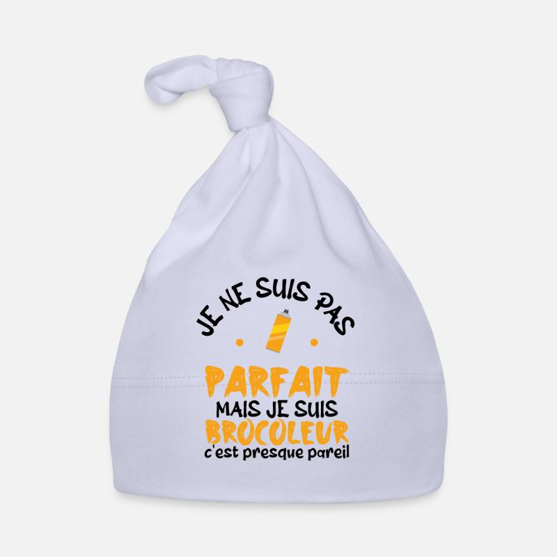 pas parfait mais je suis bricoleur - Bonnet bio Bébé - ciel