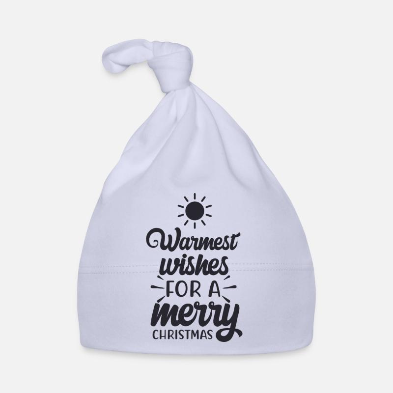 Vœux les plus chaleureux pour un joyeux Noël - Bonnet bio Bébé - ciel