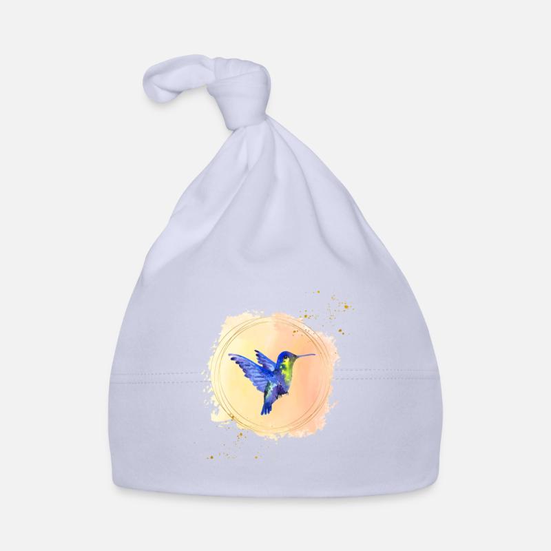 Hummingbird art Organic Baby Cap