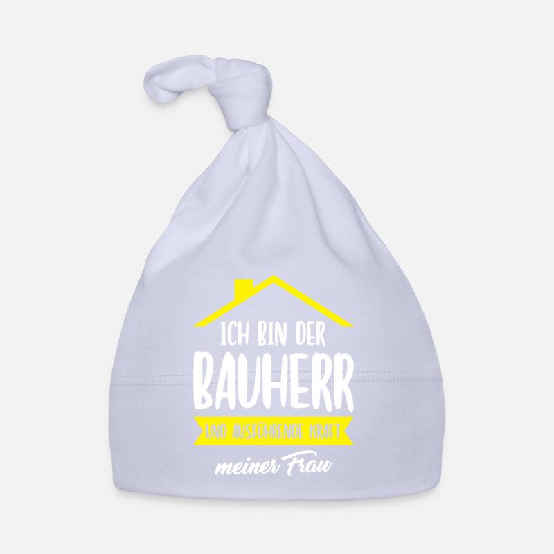 Bauherr Bauherrin Häuslebauer Geschenk Baby Bio-Mütze