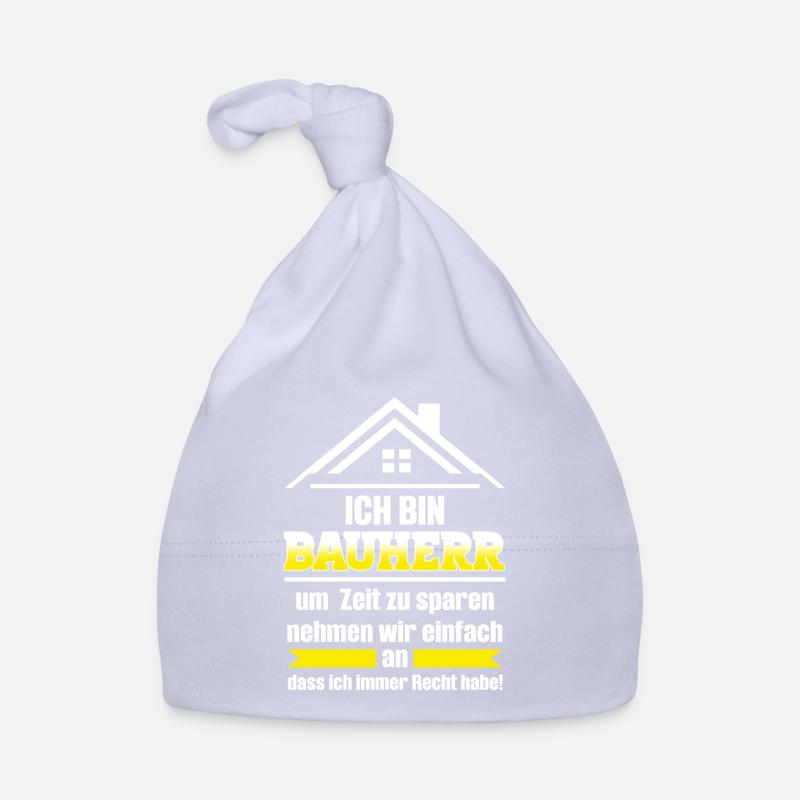 Bauherr Bauherrin Häuslebauer Geschenk Baby Bio-Mütze