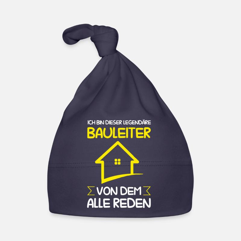 Bauleiter Bauaufsicht Baustellenleiter Geschenk Baby Bio-Mütze