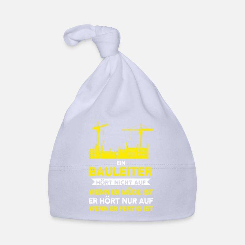 Bauleiter Bauaufsicht Bauherr Geschenk Baby Bio-Mütze