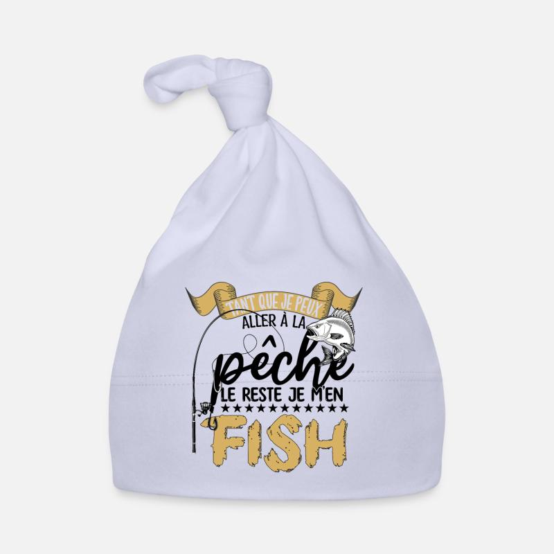je m'en fish | la pêche le reste je m'en fish - Bonnet bio Bébé - ciel