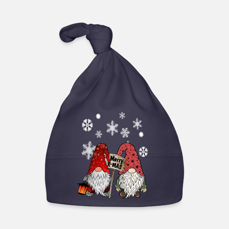 Gnom Weihnachts Wichtel mit Schneeflocken Baby Bio-Mütze
