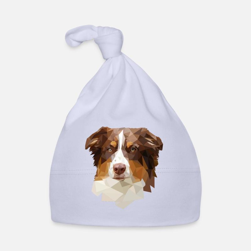 Australian Shepherd, Red Tri Polygon Stil Baby Bio-Mütze