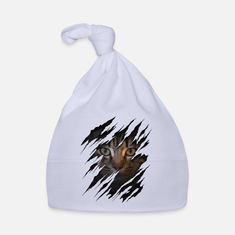 Cat with scratch - Cat face Scratch Cat Organic Baby Cap