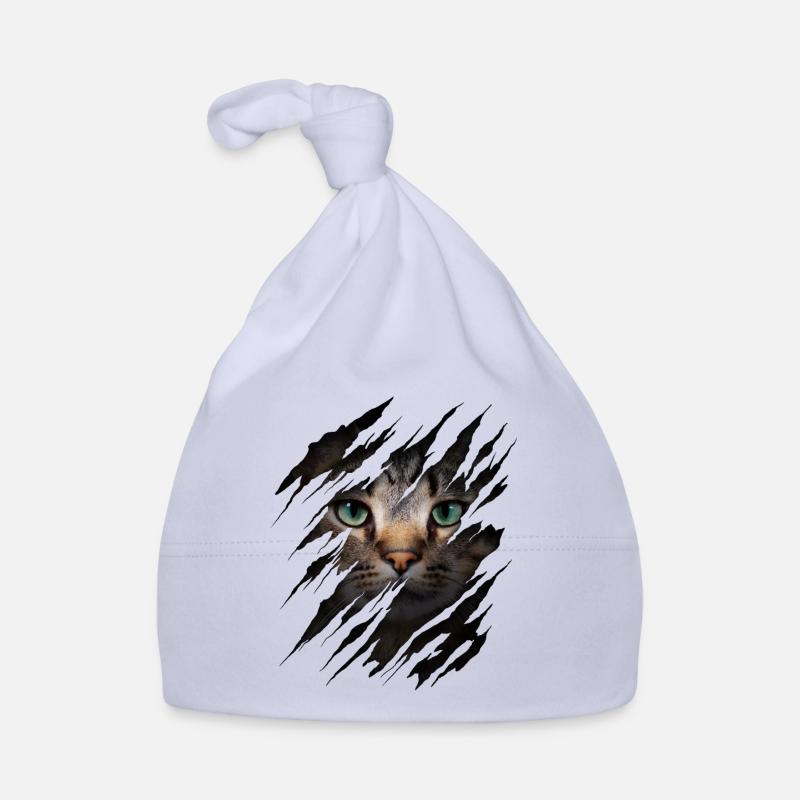 Katze mit Kratzer - Katzengesicht Scratch Cat Baby Bio-Mütze