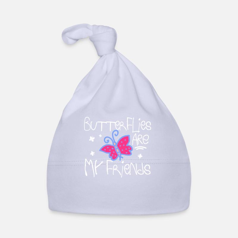 Les papillons sont mes amis - Bonnet bio Bébé - ciel