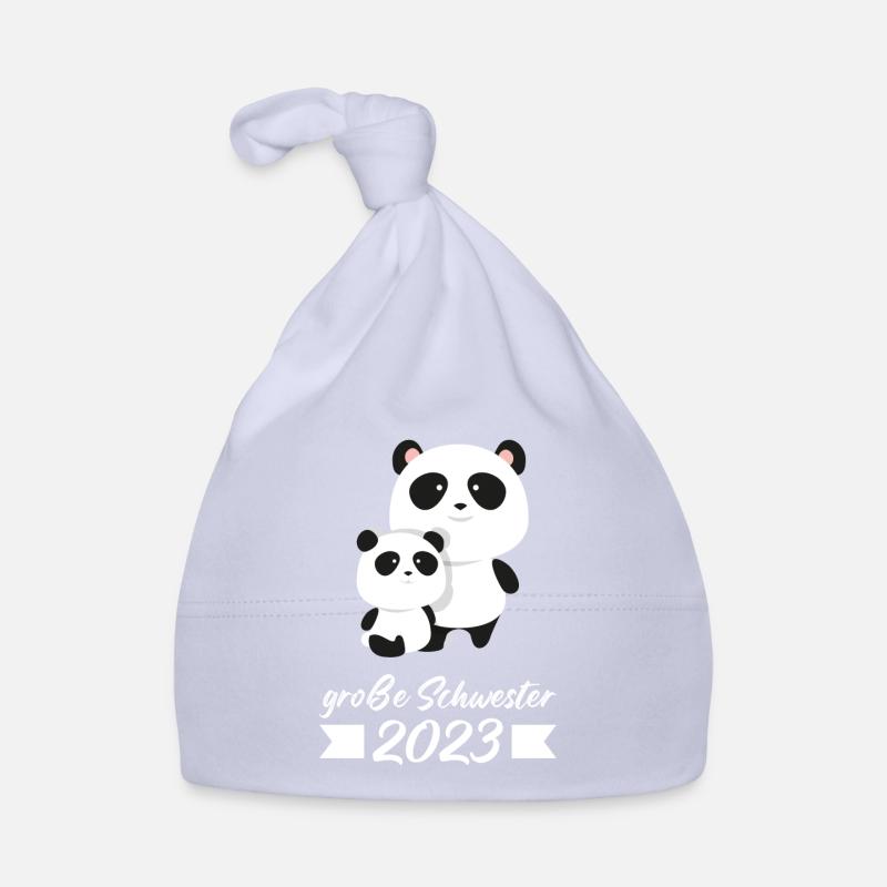 Große Schwester 2023 Panda Grosse Schwester 2023 G Baby Bio-Mütze