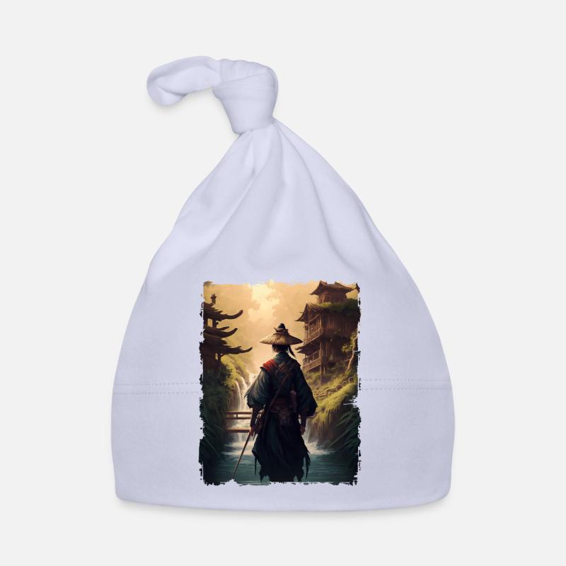 Samurai Japanischer Tempel Wasserfall Baby Bio-Mütze