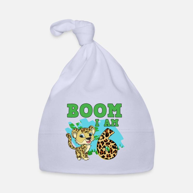 6th birthday leopard Organic Baby Cap