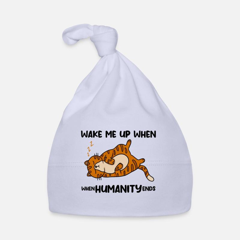 Chat drôle drôle - Bonnet bio Bébé - ciel