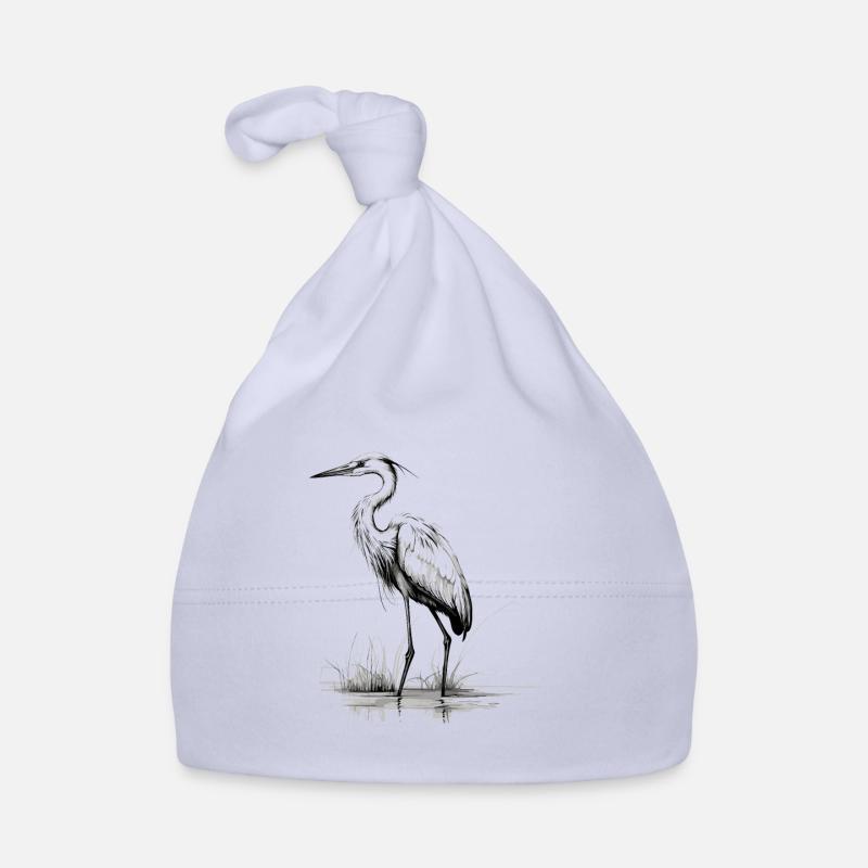 Héron - Bonnet bio Bébé - ciel