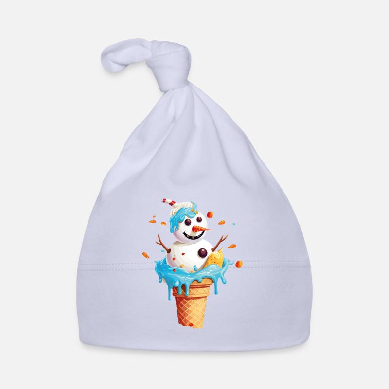 Weihnachten im Juli Schneemann Eiscreme Eis Baby Bio-Mütze