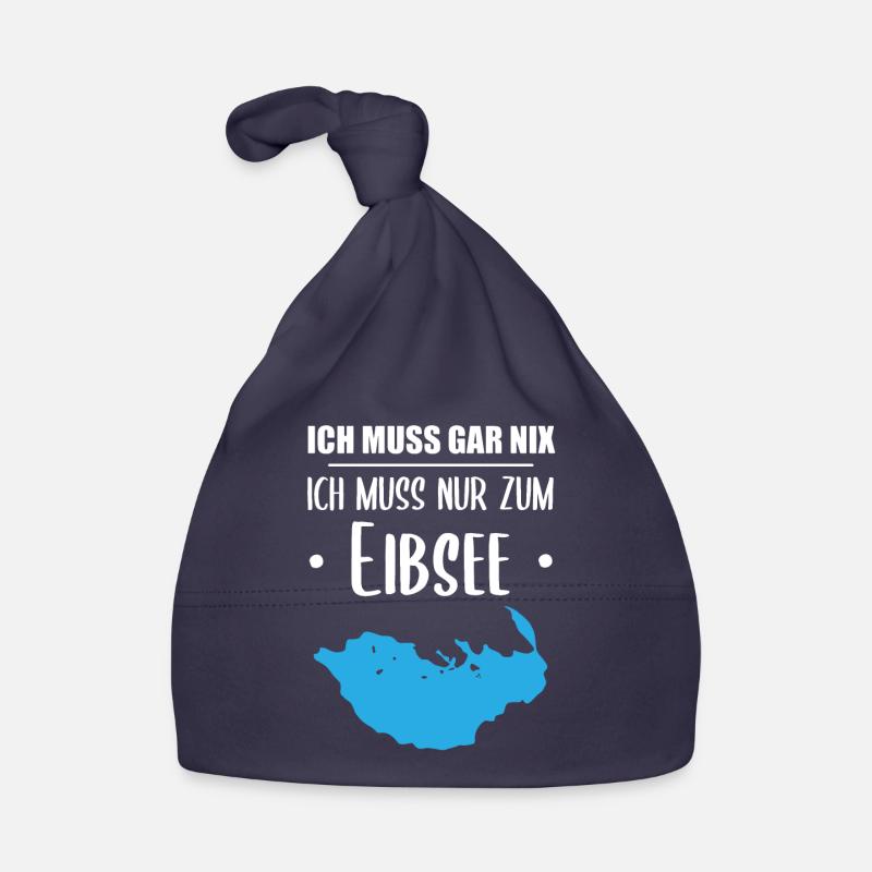 "Ich muss nur zum Eibsee" - Berge und See Design Baby Bio-Mütze