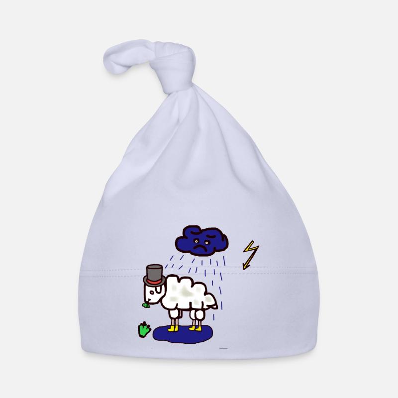 Bad weather: sheep, rain cloud, rain, mutton Organic Baby Cap