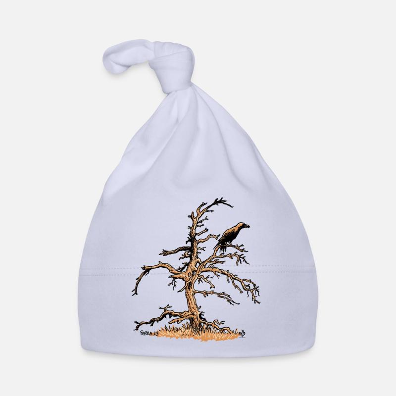 Pin et Corbeau - Bonnet bio Bébé - ciel