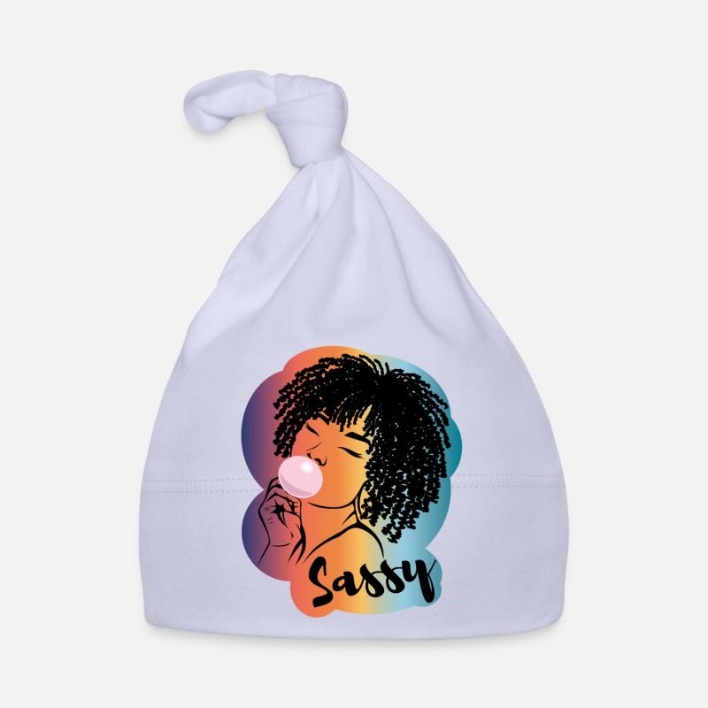 Sassy Chic with Afro Charm Organic Baby Cap