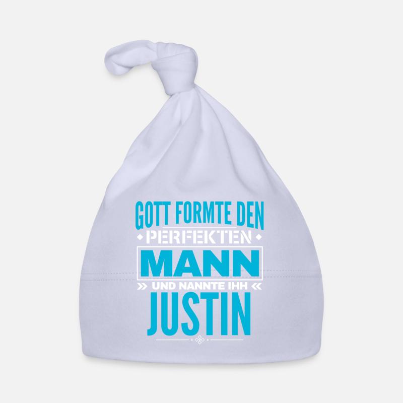 Justin Name Design Baby Bio-Mütze