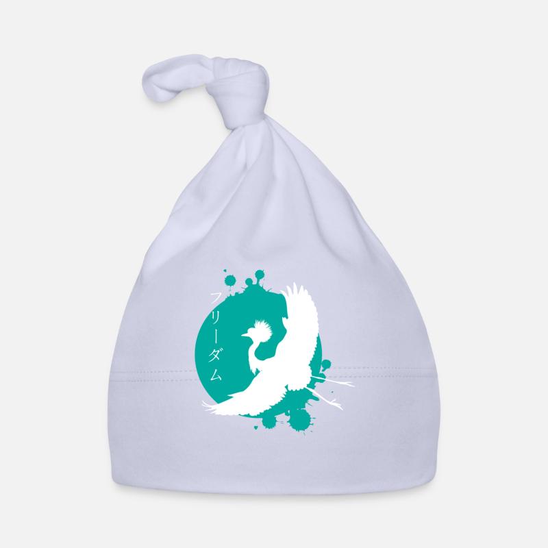 Kranich Dynamik & Schriftzeichen Kunst Baby Bio-Mütze