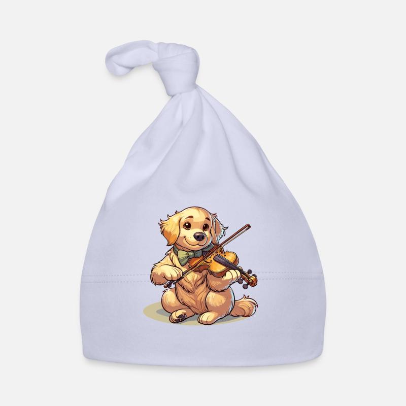 Golden Retriever joue du violon Bonnet bio Bébé