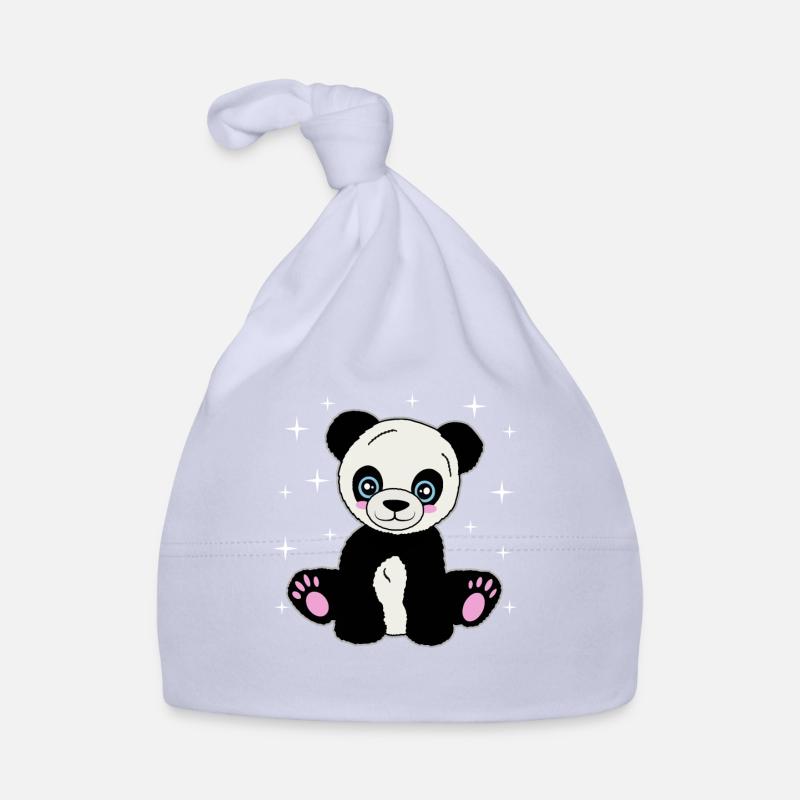 Panda en peluche sous les étoiles Bonnet bio Bébé