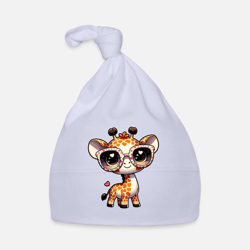 Niedliche Giraffe gezeichnete Giraffe Giraffen Geschenk Baby Bio-Mütze