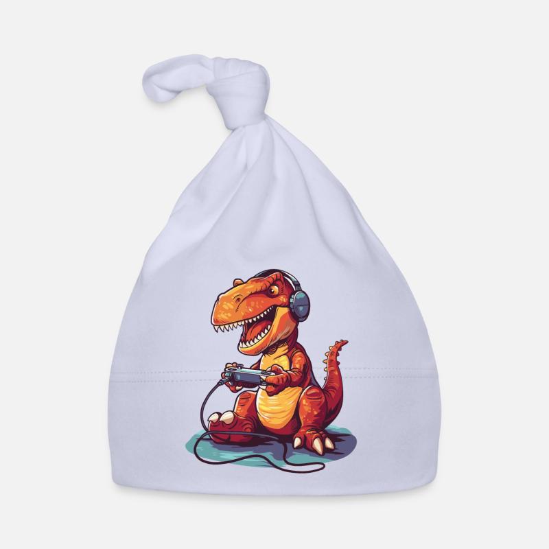 Jeu vidéo de dinosaures - Bonnet bio Bébé - ciel