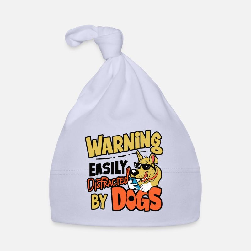 WARNING EASILY DISTRACTED BY DOGS Organic Baby Cap